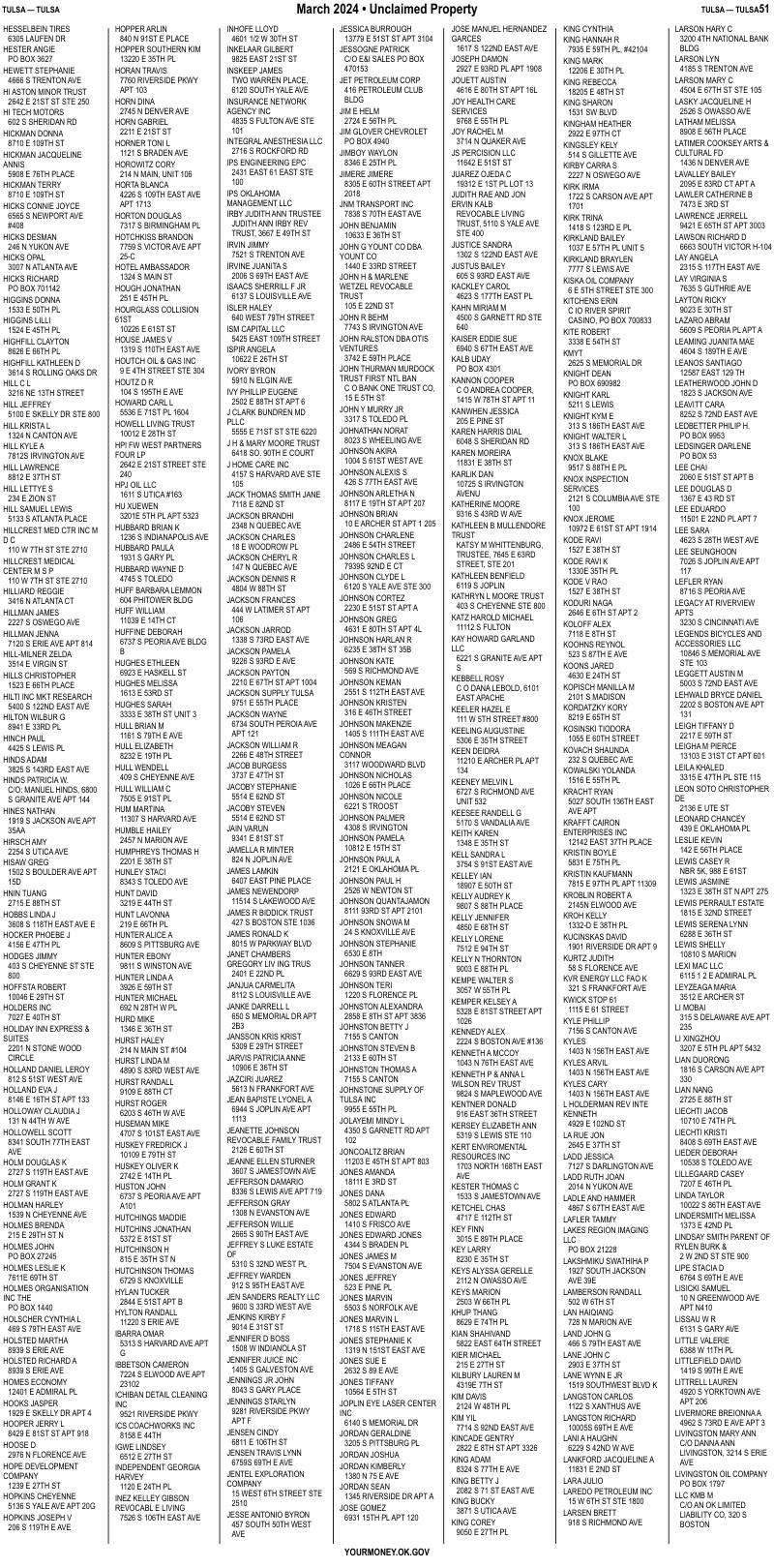 Unclaimed property list · synthetic page 51